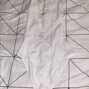 Deep lace v-neck bodysuit